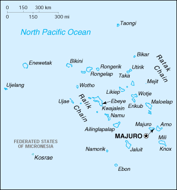 detail map of the Marshall Islands, showing Enewetak Atoll